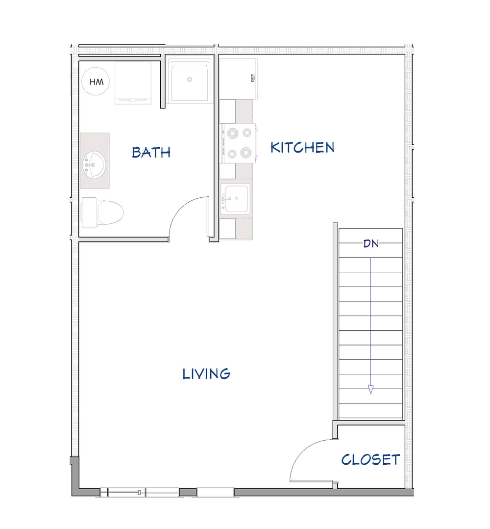 Studio upper unit floor plan